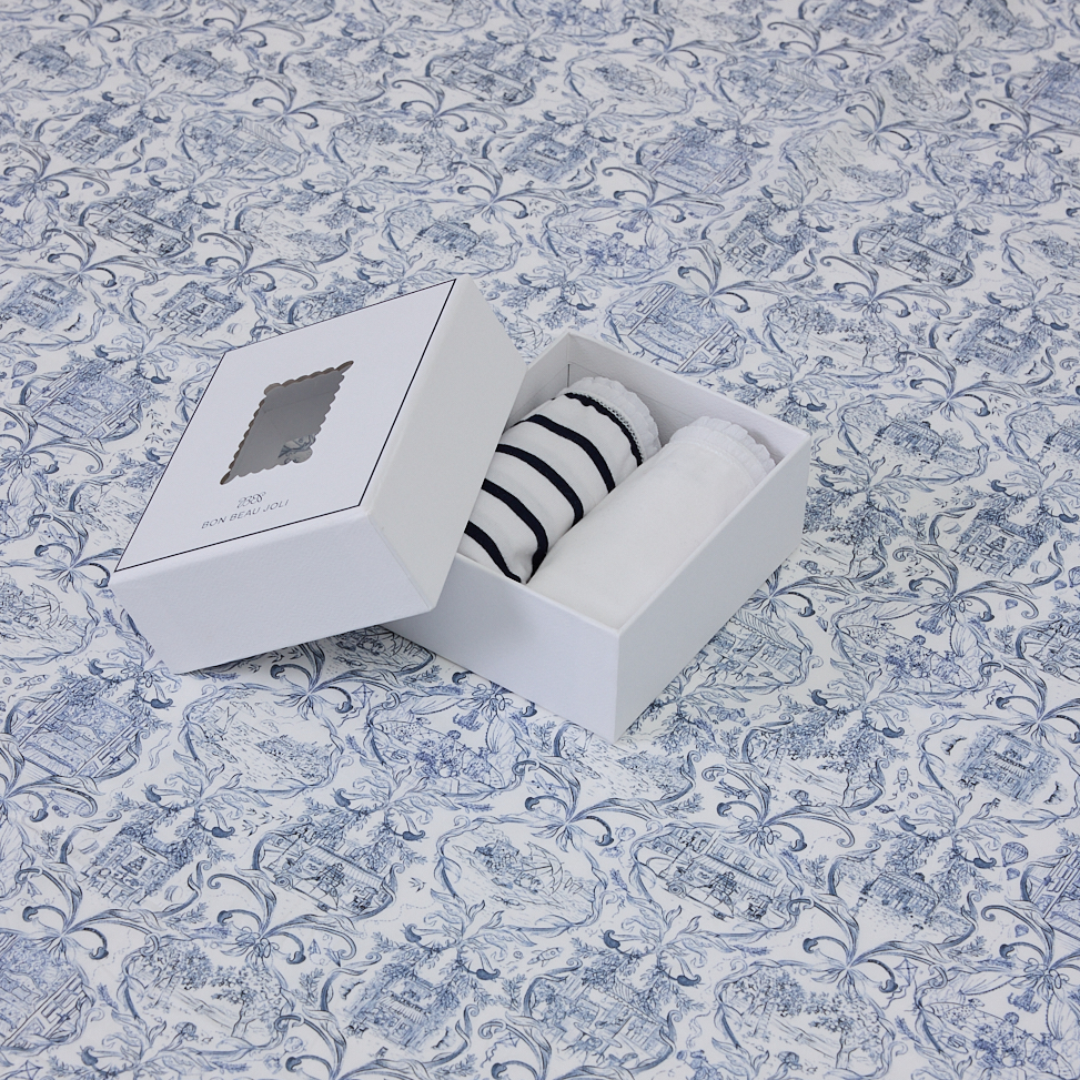 Brief Olivia - Marine stripe & Milk frais